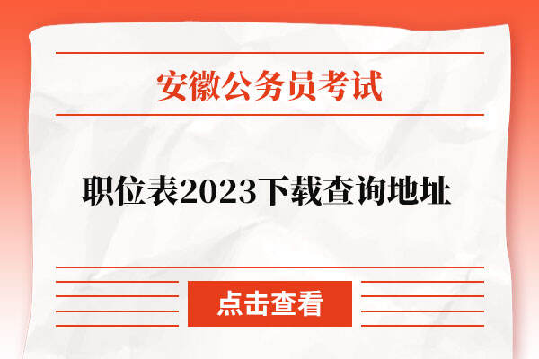 安徽省考职位表2023下载查询地址