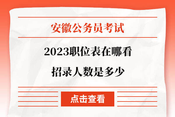 安徽省考职位表2023在哪看