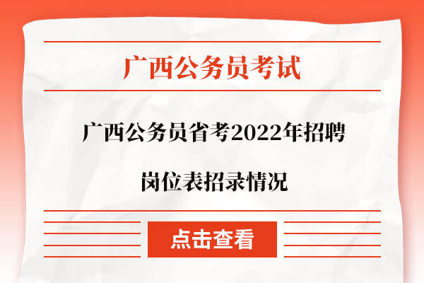 广西公务员省考2022年招聘岗位表招录情况