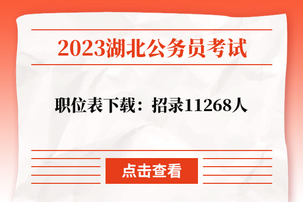 2023湖北省考職位表下載