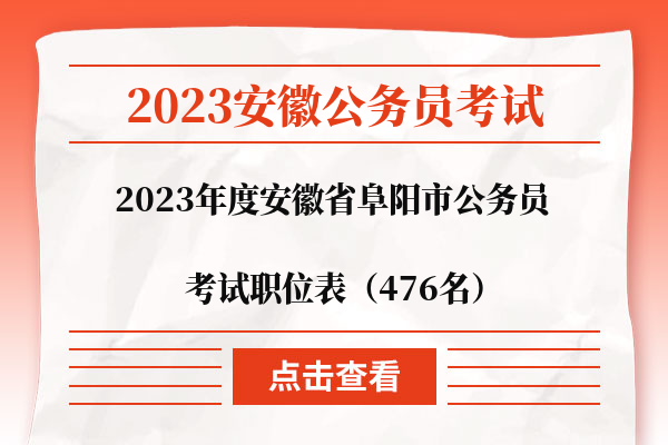 2023安徽阜阳公务员职位表