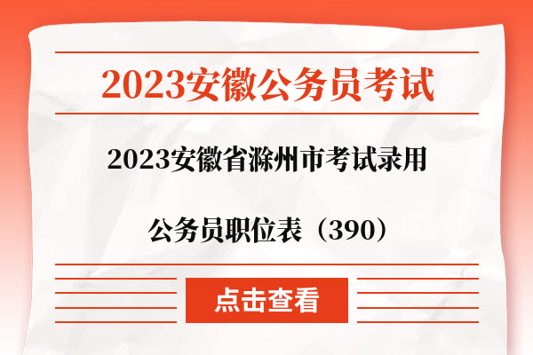 2023安徽滁州职位表