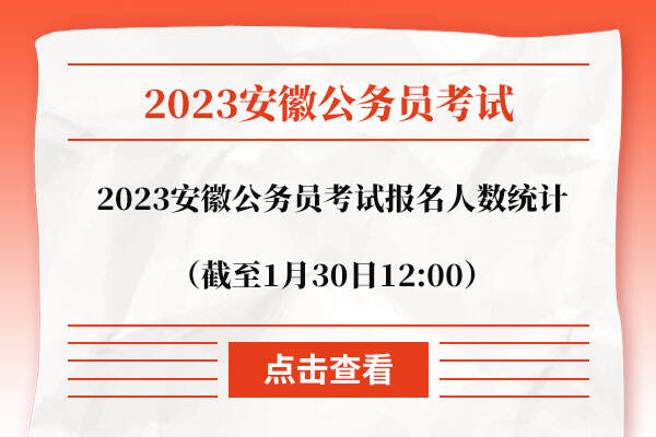 2023安徽公务员考试报名人数统计