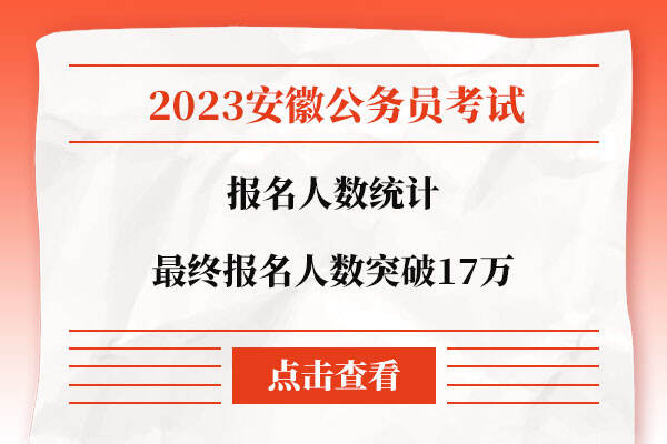 2023安徽省考报名人数统计