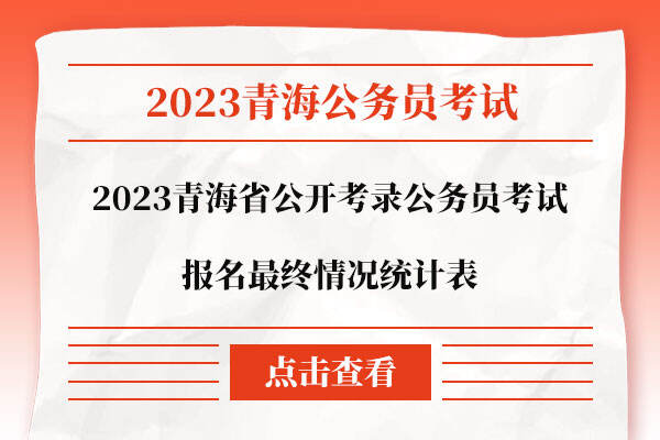 2023青海省公开考录公务员考试报名最终情况统计表