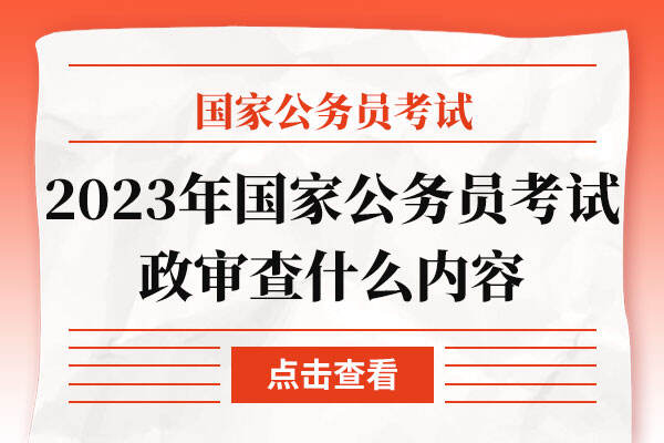 2023年国家公务员考试政审查什么内容