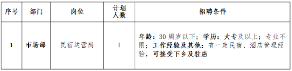 2023黄山市祁遇乡村运营有限公司招聘公告