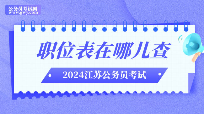 2024江苏省考公务员职位表