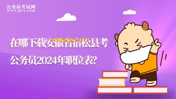 安徽省宿松县考公务员2024年职位表