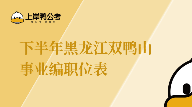 下半年黑龙江双鸭山事业编职位表