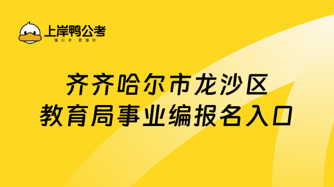 齐齐哈尔市龙沙区教育局事业编报名入口