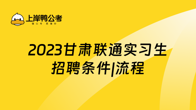 2023甘肃联通实习生招聘条件|流程