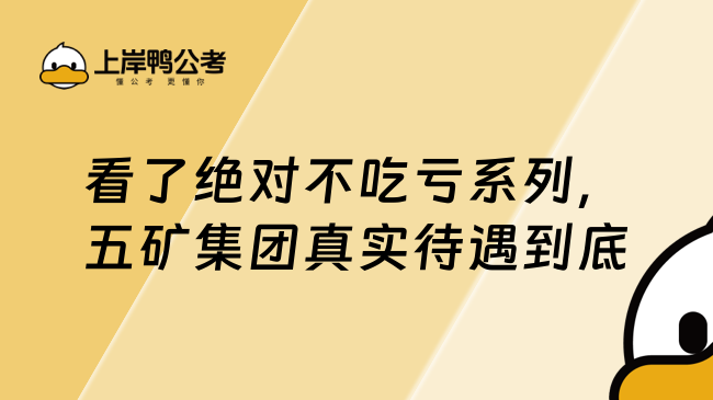 看了绝对不吃亏系列，五矿集团真实待遇到底