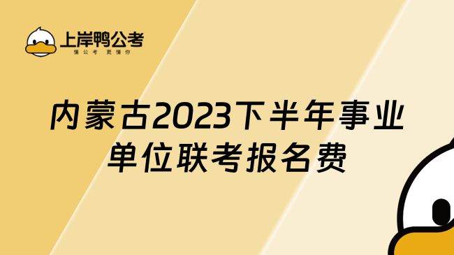 内蒙古2023下半年事业单位联考报名费