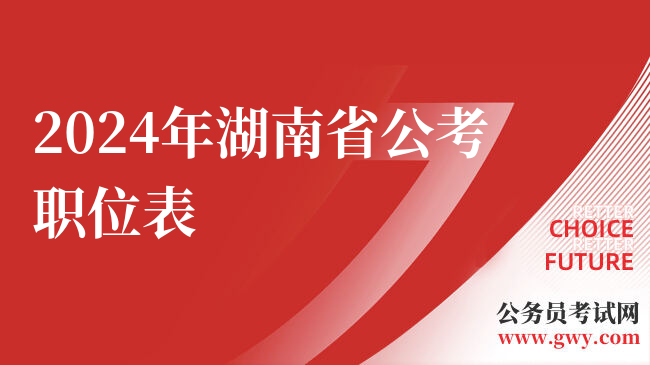 2024年湖南省公考职位表