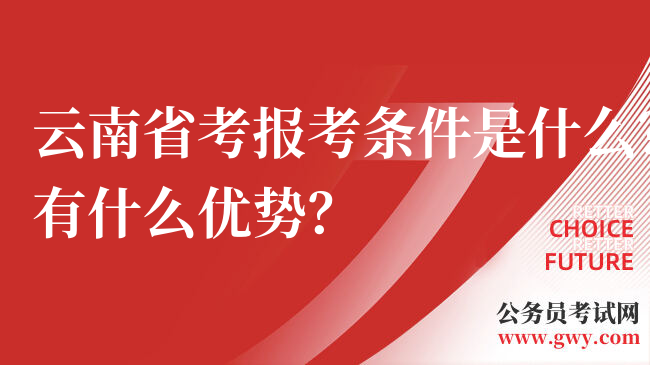 云南省考报考条件是什么？有什么优势？