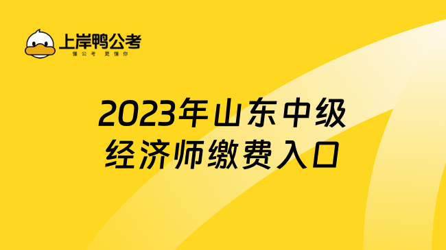 2023年山东中级经济师缴费入口