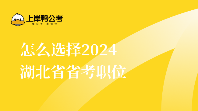 怎么选择2024湖北省省考职位