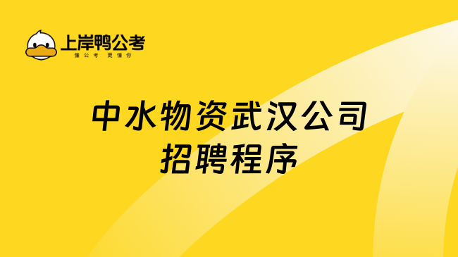 中水物资武汉公司招聘程序