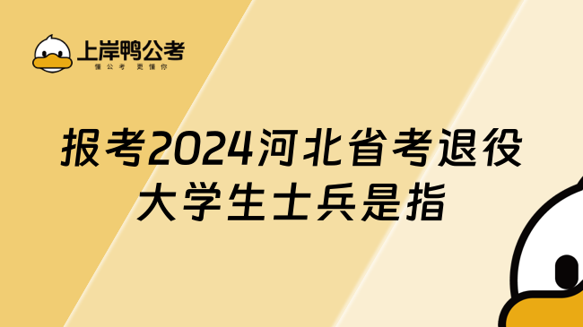 报考2024河北省考退役大学生士兵是指