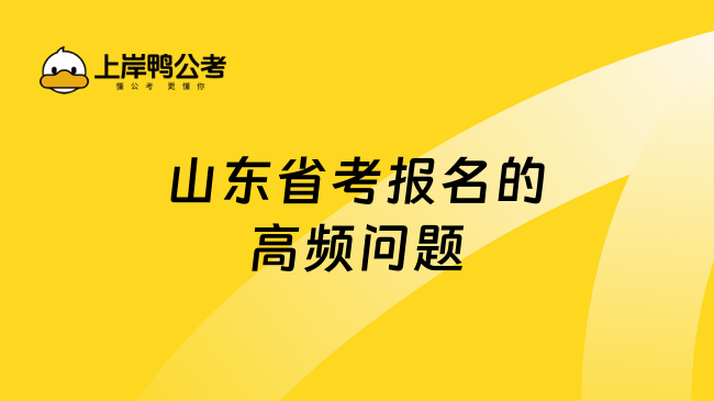 山东省考报名的高频问题