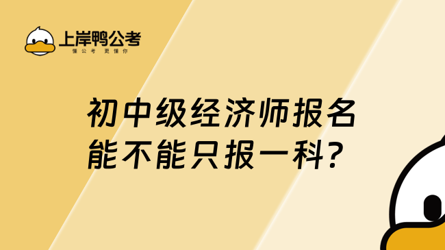 初中级经济师报名能不能只报一科？