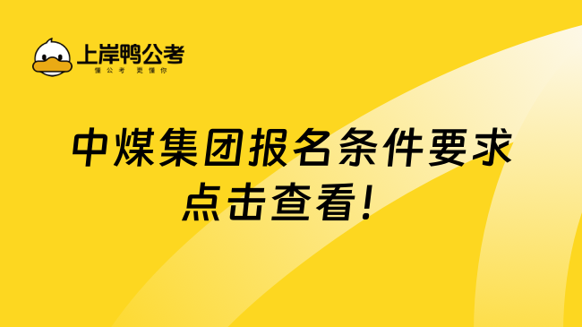 中煤集团报名条件要求点击查看！