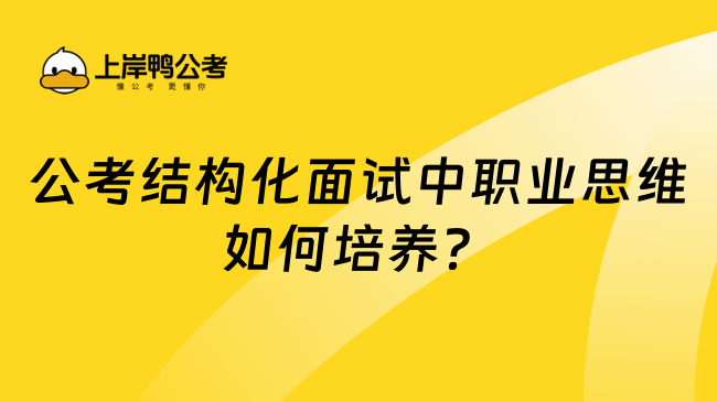 公考结构化面试中职业思维如何培养？