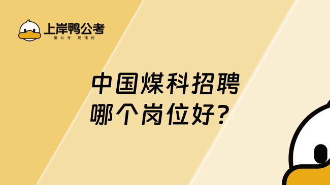 中国煤科招聘哪个岗位好？