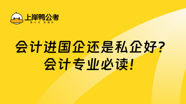 会计进国企还是私企好？会计专业必读！