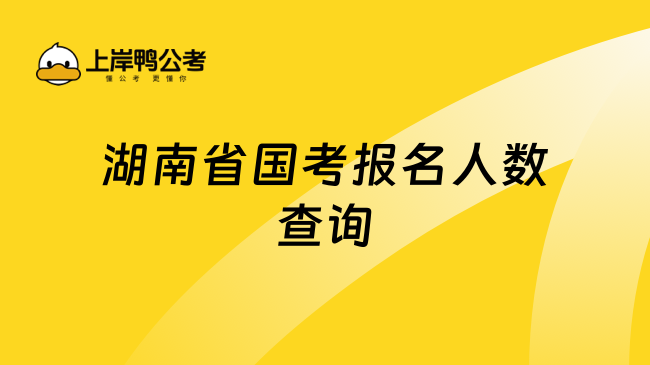 湖南省国考报名人数查询