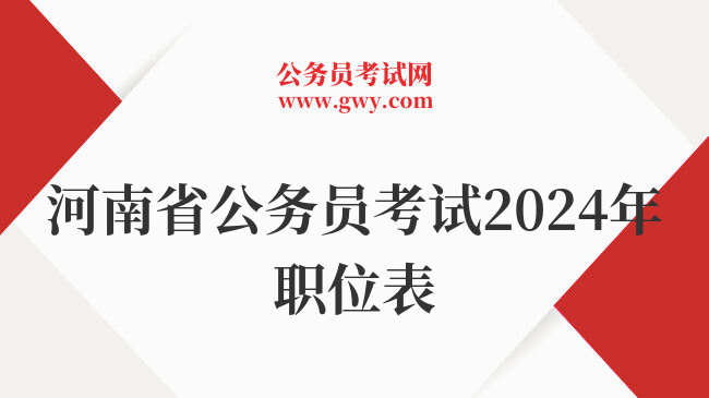 河南省公务员考试2024年职位表