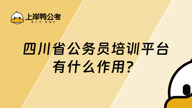 四川省公务员培训平台有什么作用？