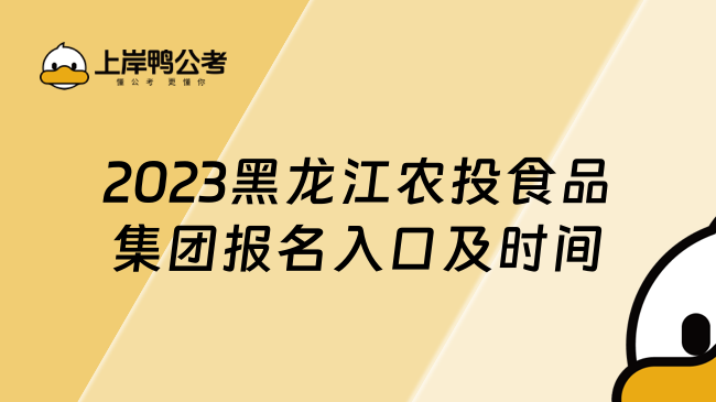 2023黑龙江农投食品集团报名入口及时间