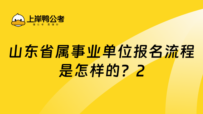 山东省属事业单位报名流程是怎样的？2