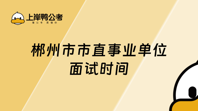 郴州市市直事业单位面试时间