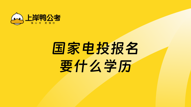 国家电投报名要什么学历