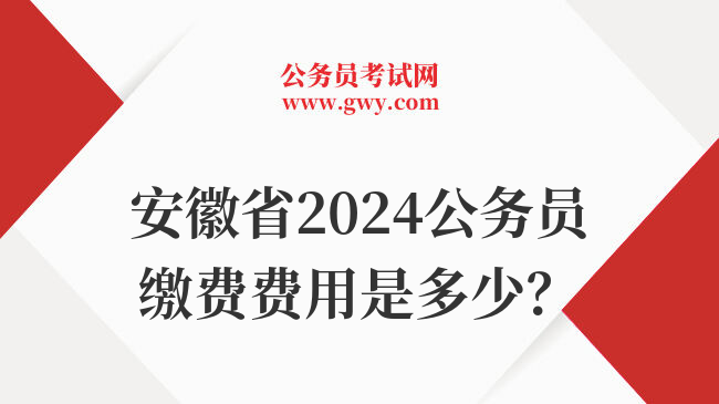 安徽省2024公务员缴费费用是多少？