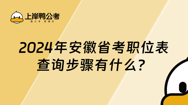 2024年安徽省考职位表查询步骤有什么？