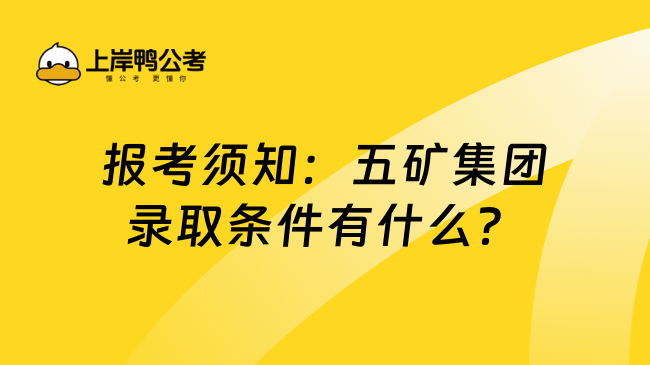 报考须知：五矿集团录取条件有什么？