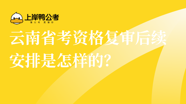 云南省考资格复审后续安排是怎样的？