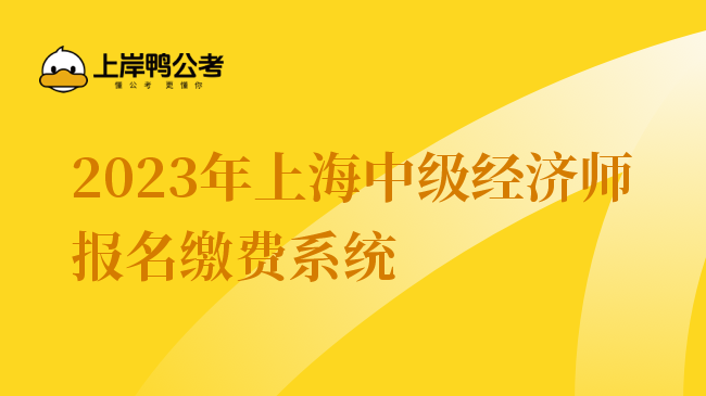 2023年上海中级经济师报名缴费系统