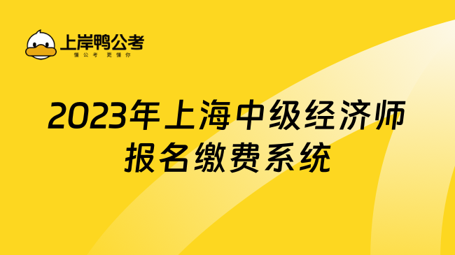 2023年上海中级经济师报名缴费系统