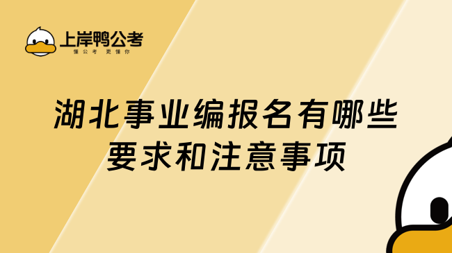 湖北事业编报名有哪些要求和注意事项