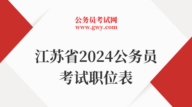 江苏省2024公务员考试职位表