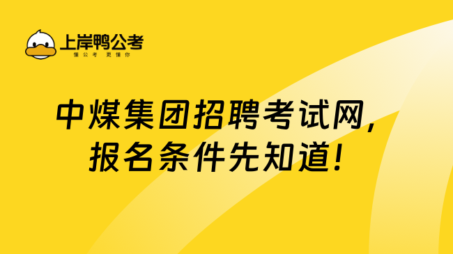 中煤集团招聘考试网，报名条件先知道！