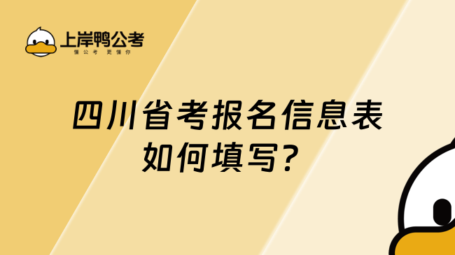 四川省考报名信息表如何填写？