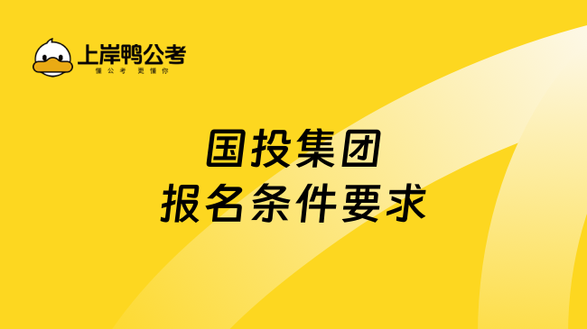 国投集团报名条件要求