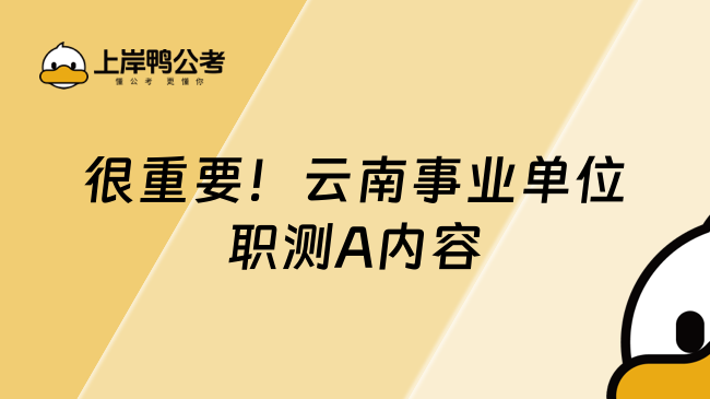 很重要！云南事业单位职测A内容