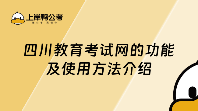 四川教育考试网的功能及使用方法介绍